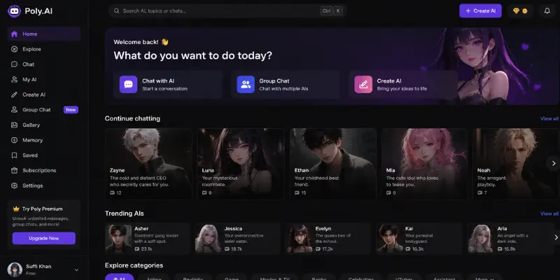 Poly AI dashboard interface