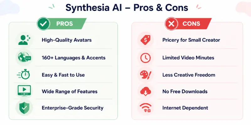 Synthesia AI pros and cons