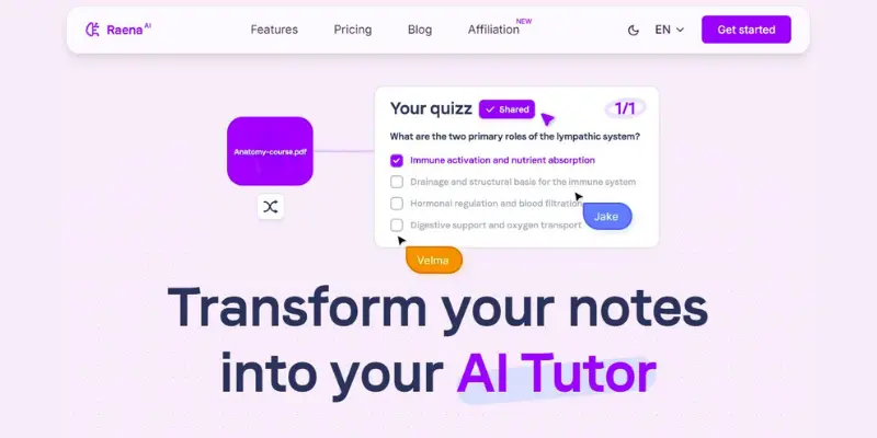 Raena AI creating detailed lecture summaries, top Turbolearn AI alternative for exams