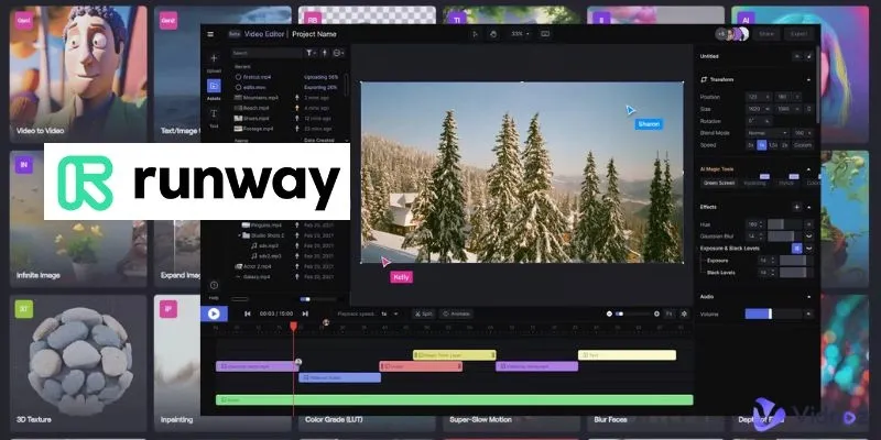 Runway AI video editor screen, powerful hedra alternatives for AI video generation
