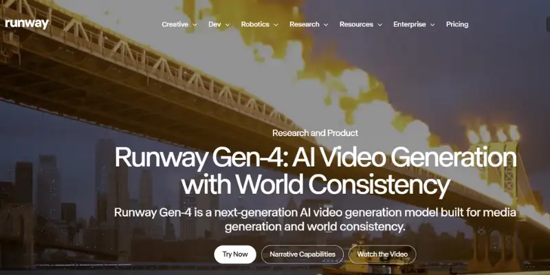 Runway AI video editor 