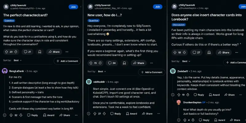 SillyTavern Reddit user discussions and feedback