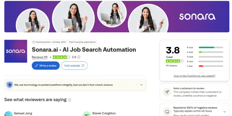 sonara ai trustpilot reviews
