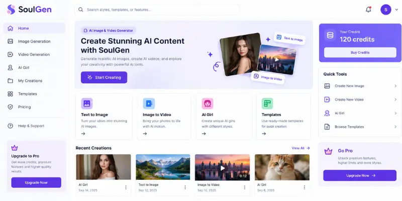 soulgen ai interface
