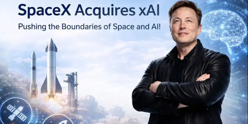 Elon Musk in a leather jacket, representing SpaceX acquires xAI
