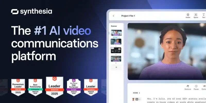 Synthesia AI presenter dashboard, enterprise-level hedra ai alternative for training videos
