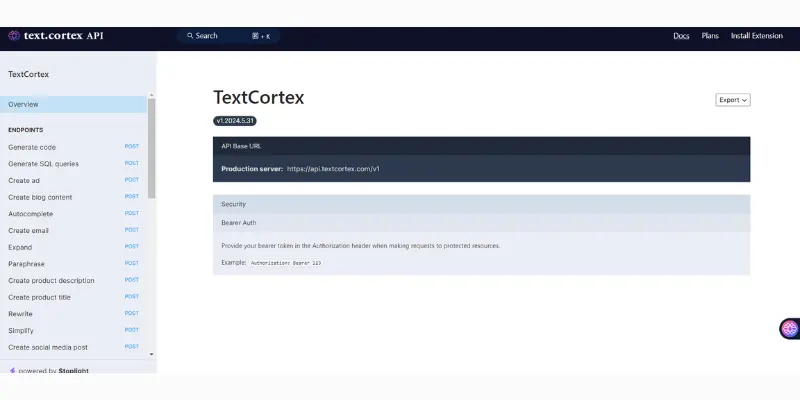 TextCortex dashboard, an AI writing tool and Copy.ai alternative