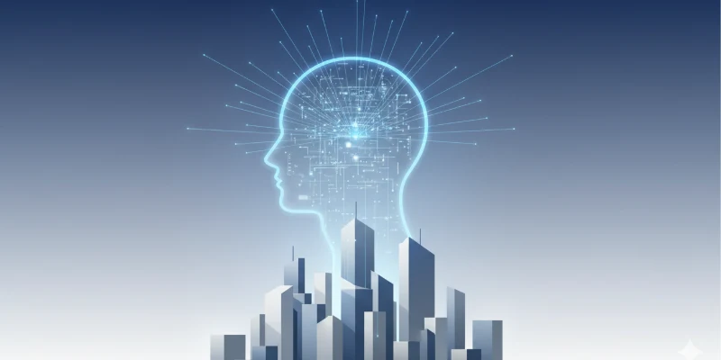 Illustration showing AI shaping the future of local government and city leadership