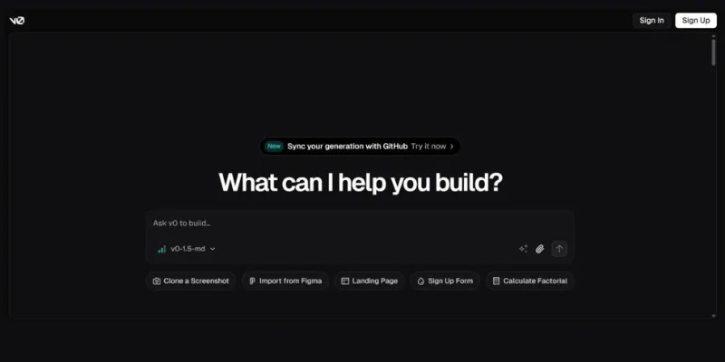 v0 by Vercel UI generator in list of bolt ai alternatives
