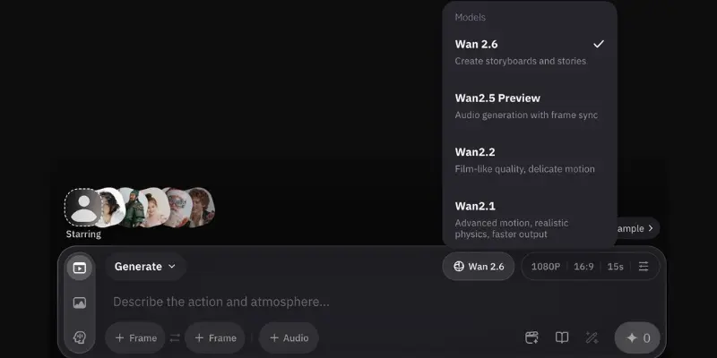 wan 2.6 ai video interface