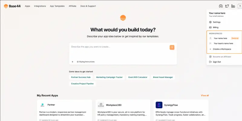 base44 dashboard