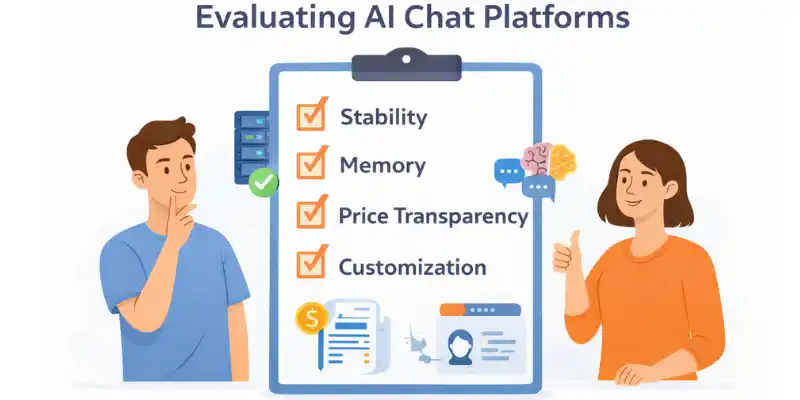  Evaluating Janitor AI alternatives checklist illustration