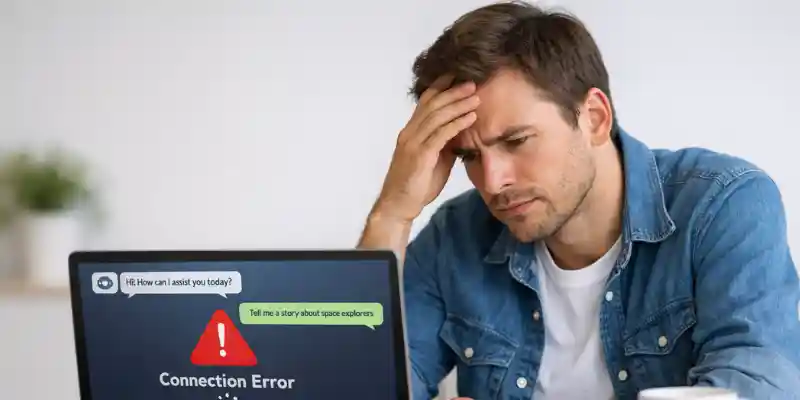  User frustrated with chatbot error while searching Janitor AI alternatives
