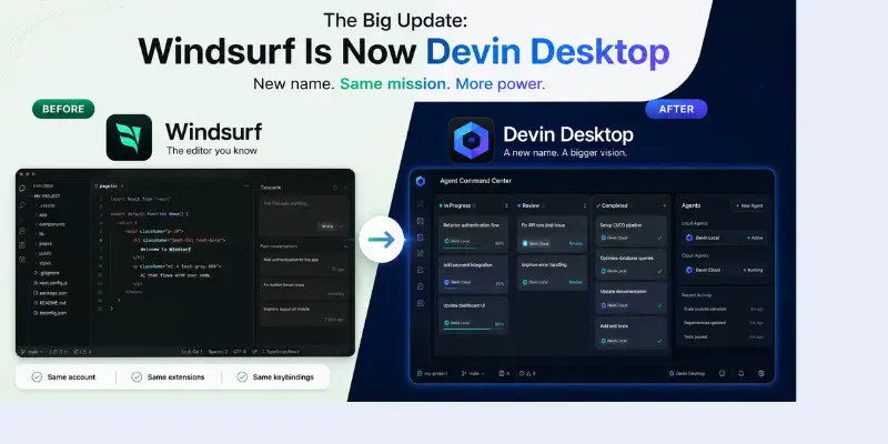 windsurf and devin desktop after and before comparison