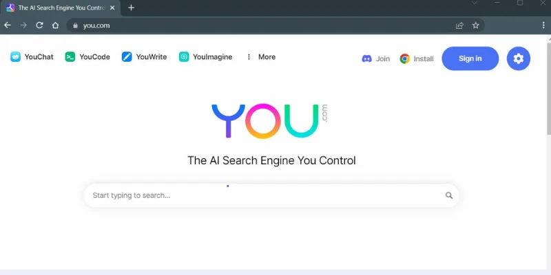 Perplexity AI alternatives list featuring You.com search engine with AI chat and source results
