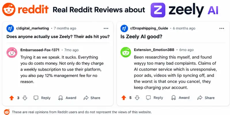 Zeely AI Reddit reviews
